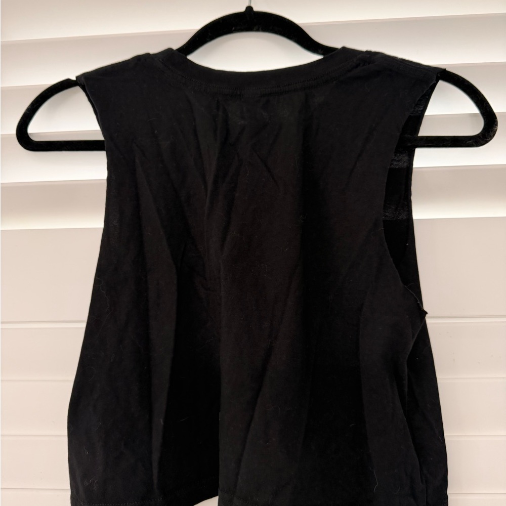 Pure Barre Black Sleeveless Cropped Tank with Red Embroidery - Picture 3 of 3